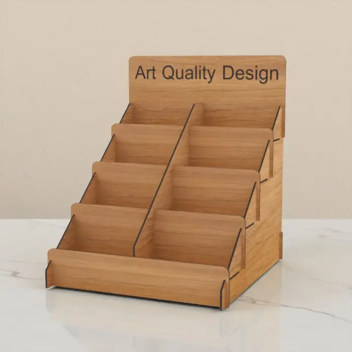 Stair-Case XL 4 Katlı Merdivenli Ahşap MDF Teşhir Standı 30x46 cm