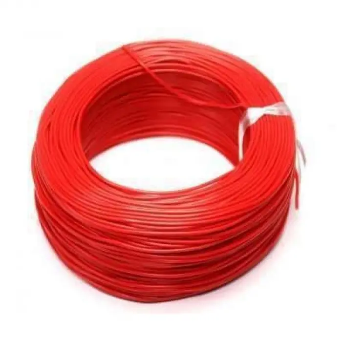 Tek Damarlı Zil Teli - 1 Metre Kırmızı - 24AWG Devre Montaj Kablosu