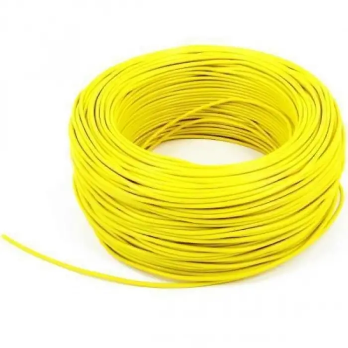 Tek Damarlı Zil Teli - 1 Metre Sarı - 24AWG Devre Montaj Kablosu