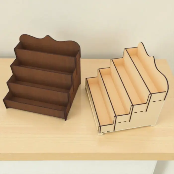 Tetra-Decor Ahşap MDF 4 Katlı Teşhir Standı 30x27 cm
