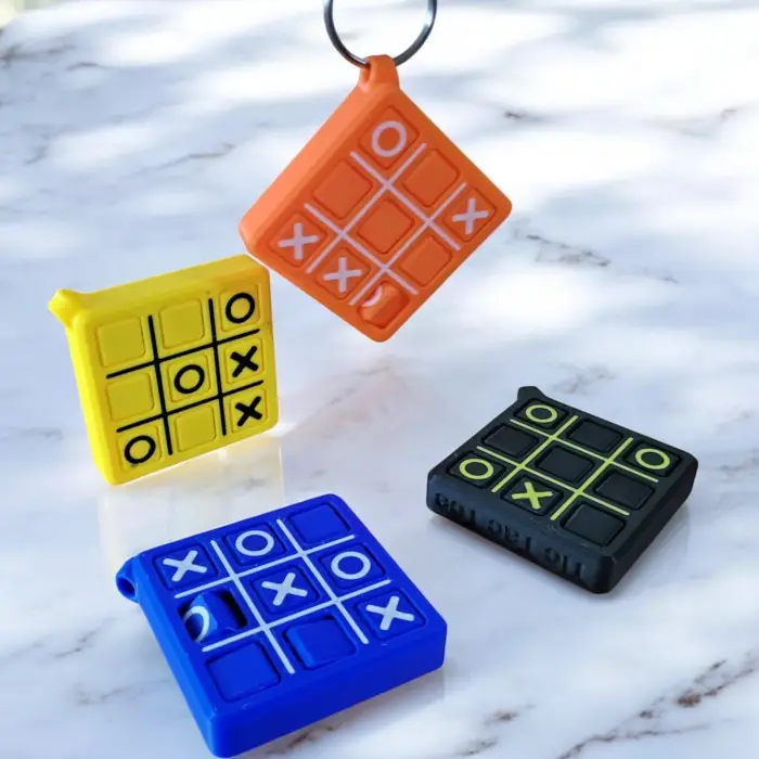 TicTacToe Oyunu Anahtarlık PLA – 3D Yazıcı XOX Strateji Oyunu