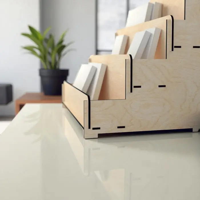Trio-Step 3 Katlı Ahşap MDF Teşhir Standı 29x19x27 cm