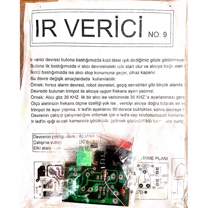 Uzaktan Kumanda Verici Devresi (Demonte) - RF Kablosuz Kontrol DIY Kit