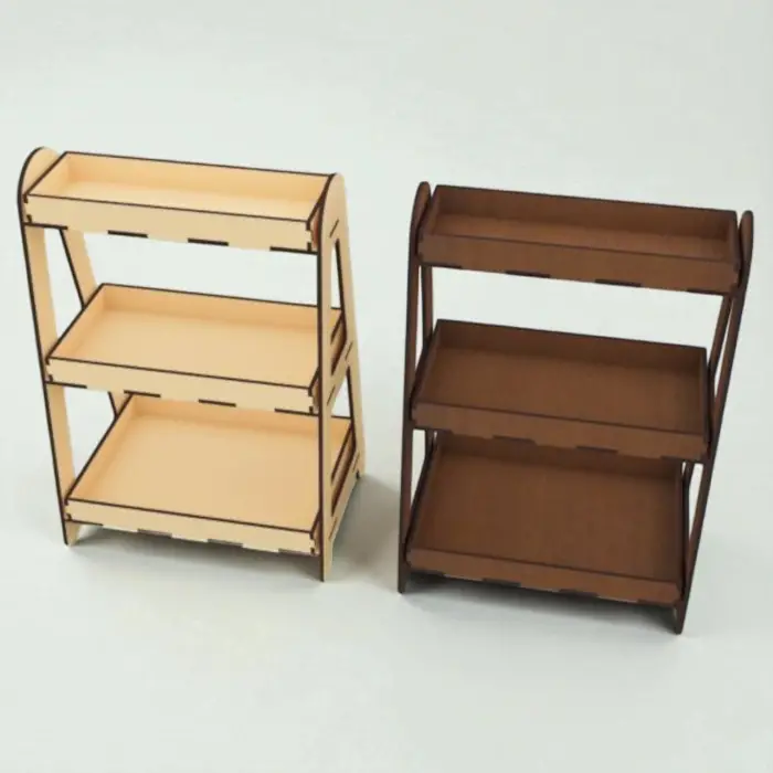 Vario-Mod 3 Katlı Ahşap MDF Modüler Teşhir Standı 26x38 cm