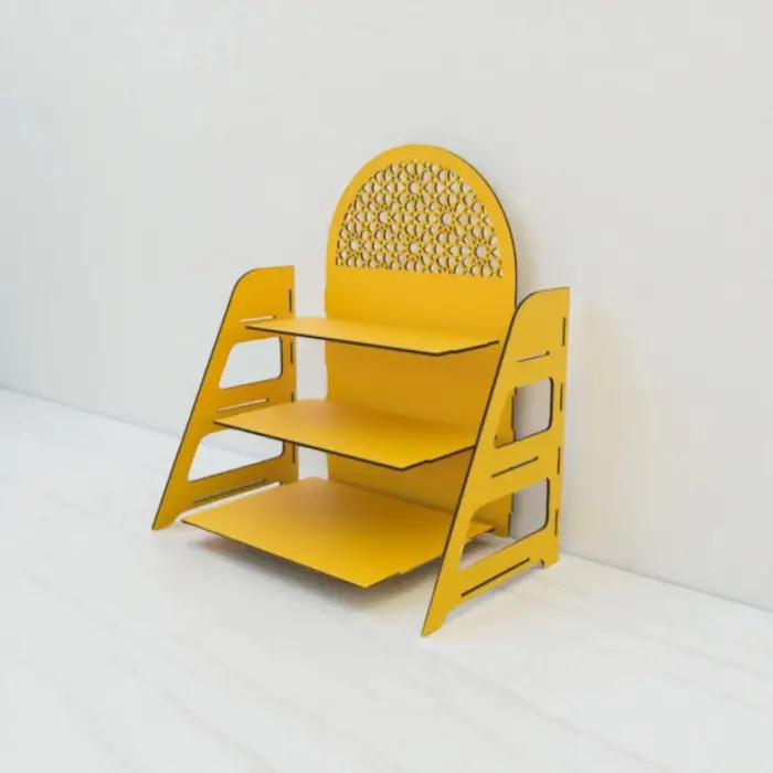 Vario-Shelf 3 Gözlü Değişken Derinlikli Ahşap MDF Teşhir Standı