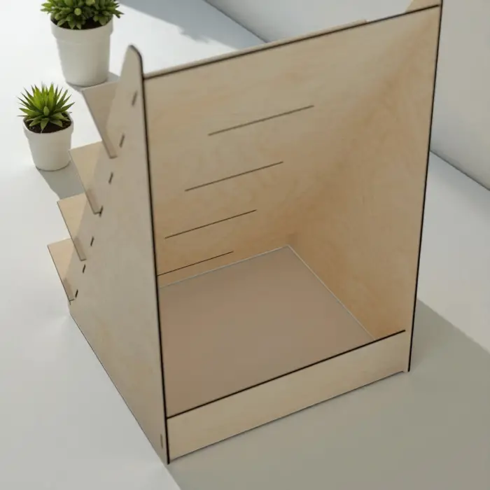 Verto-Stage Ahşap MDF 4 Katlı Teşhir Standı 26x41 cm