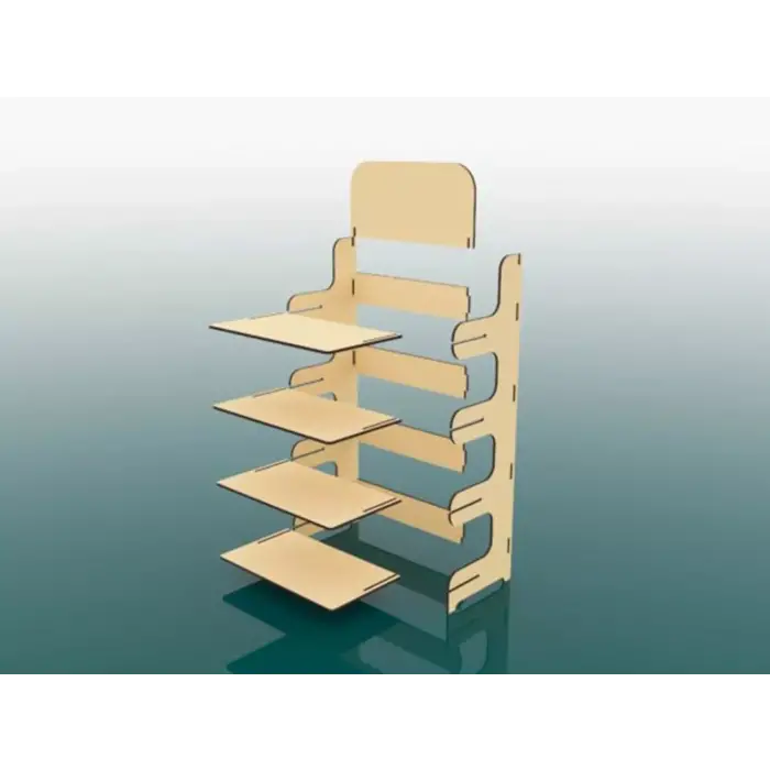 Verto-Stage XL Ahşap MDF 4 Katlı Teşhir Standı 60 cm
