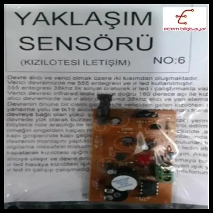 Yaklaşım Sensörü Kızılötesi İletişim Devresi - IR Engel Algılama Modülü - Monteli