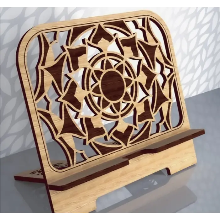 Yıldız Mandala Desenli Ahşap Tablet Standı (3mm MDF)