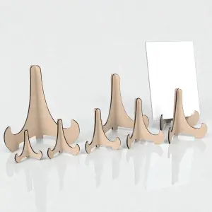53x60mm Ahşap MDF Teşhir Ayağı – 3mm MDF Mini Ürün Standı (6 Renk)