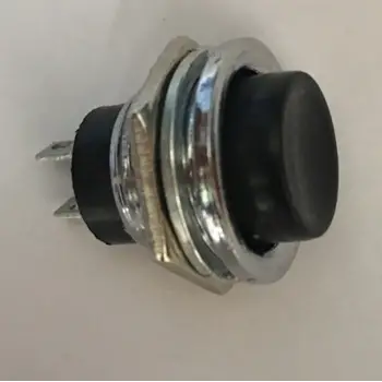 16mm Metal Push Buton Siyah - Su Geçirmez Panel Tipi Anahtar - IP67 Paslanmaz Buton