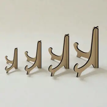 222x161mm Ahşap MDF Teşhir Ayağı – 3mm MDF Büyük Ürün Standı (6 Renk)