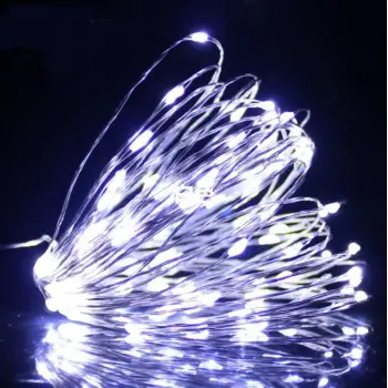 3 Metre Beyaz Peri LED - 2xAA Pilli Soğuk Beyaz Tel LED Aydınlatma - Gümüş Tel