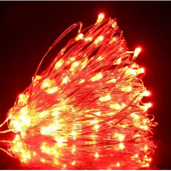 3 Metre Kırmızı Peri LED - Pilli Dekoratif Tel LED Aydınlatma - 2xAA Pil Uyumlu
