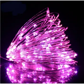 3 Metre Pembe Peri LED - Pilli Dekoratif Tel LED Aydınlatma - 2xAA Pil Uyumlu