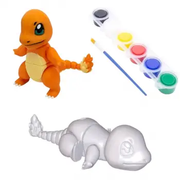 3D Hareketli Ahşap Pokemon Charmander Figürü (Boyanabilir)