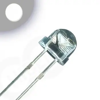4.8mm Mantar LED - Beyaz - Geniş Açılı Yüksek Parlaklık ve Sinyalizasyon Diyodu