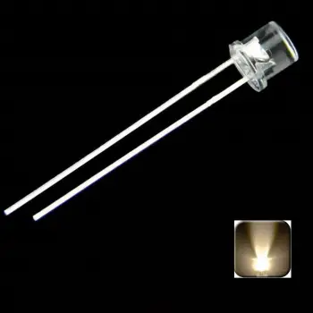 5mm Kesikbaş LED Diyot - Gün Işığı (Warm White) - Geniş Açılı Doğal Aydınlatma ve Panel Diyodu