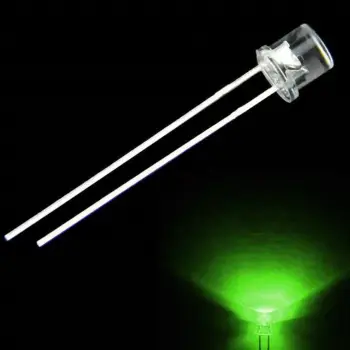 5mm Kesikbaş LED Diyot - Yeşil - Geniş Açılı Panel Aydınlatma ve Durum Bildirim Bileşeni