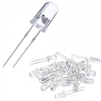 5mm Şeffaf Karışık LED Paketi - 50 Adet (5 Renk x 10 Adet) - Prototipleme ve STEM Eğitim Seti