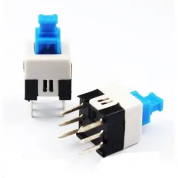6 Pinli On/Off Kilitli Buton - DPDT Kilitli Push Switch - Çift Kanallı Mini Anahtar
