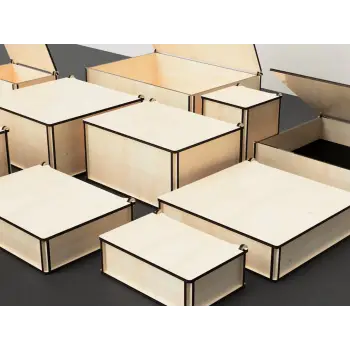 Açılır Kapaklı Ahşap MDF Organizer Kutusu 150x150x100mm