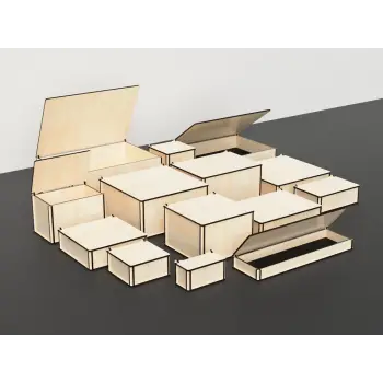 Açılır Kapaklı Ahşap MDF Saklama Organizer Kutusu 200x150x100mm