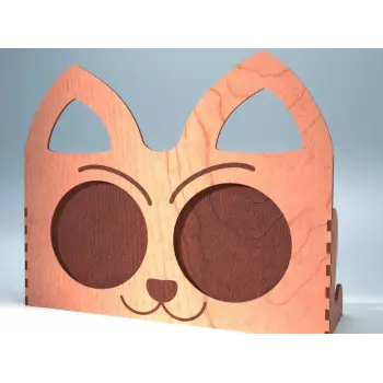 Ahşap Fotoğraf Çerçevesi Kedi Model