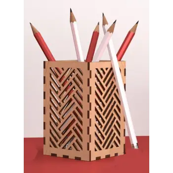 Ahşap Kalemlik Model 3