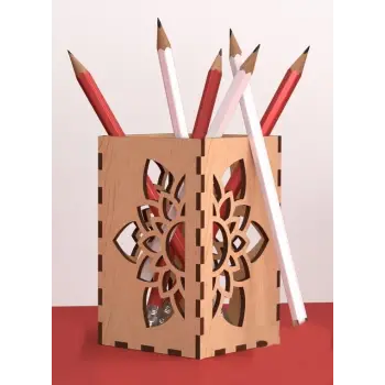 Ahşap Kalemlik Model 4