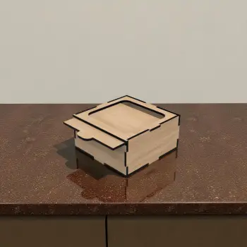 Ahşap Kutu Kayar Kapak 100x100x50mm