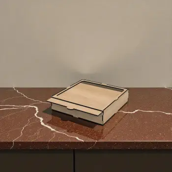 Ahşap Kutu Kayar Kapak 200x200x50mm