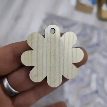 Ahşap MDF Çiçek Anahtarlık Ölçü ve Renk Seçimli