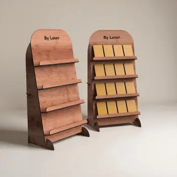 Ahşap MDF Kartlı Küpe Teşhir Standı | 14 Kart Dahil | 250x480mm Profesyonel Ünite