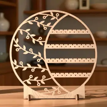 Ahşap MDF Küpe Sergileme Standı | 170x170mm Lazer Kesim Teşhir Paneli