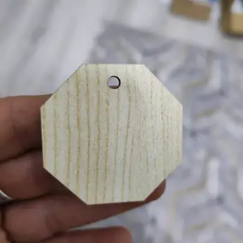 Ahşap MDF Sekizgen Anahtarlık Ölçü ve Renk Seçimli