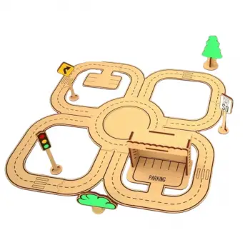 Ahşap MDF Trafik Oyun Parkuru Şehir Eğitim Seti 80x80 cm