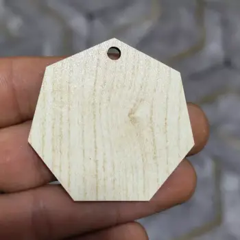 Ahşap MDF Yedigen Anahtarlık Ölçü ve Renk Seçimli