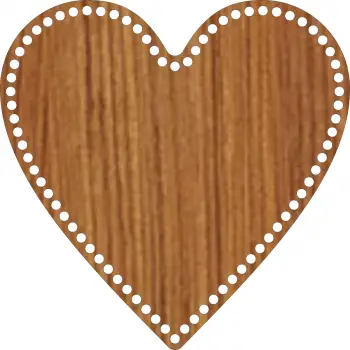 Kalp Ahşap MDF Sepet Tabanı 17x17 cm (Seçilebilir Delik Çapı)