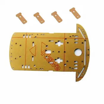 Arduino 2WD Akıllı Robot Araba Şasisi (3mm Şeffaf Pleksi) - Vida ve Somun Seti Dahil
