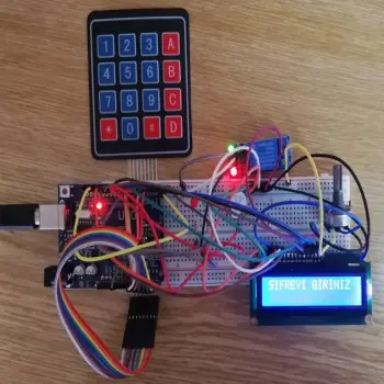 Arduino 4x4 Keypad Şifreli Kapı Kilidi ve Güvenlik Sistemi Seti