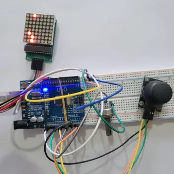 Arduino Max7219 LED Matris Yılan Oyunu Proje Seti (Joystick ve Hız Kontrollü)