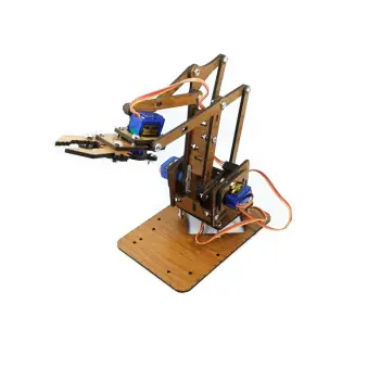 Arduino MDF Robot Kol Gövde Kiti - 4 DOF Lazer Kesim - Vida Seti Dahil