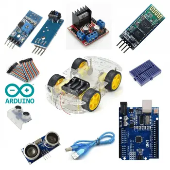 Arduino Multi 4WD Bluetooth Robot Eğitim Seti - Çizgi İzleyen ve Engelden Kaçan Tam Paket