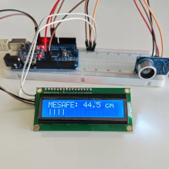 Arduino Ultrasonik LCD Mesafe Ölçer Projesi (0–150 cm)