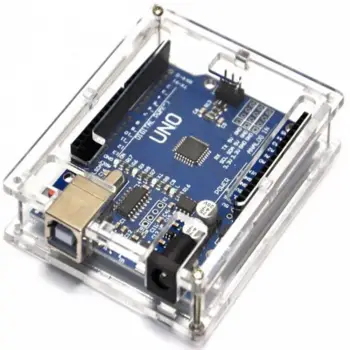 Arduino Uno R3 Pleksi Koruma Kutusu (Şeffaf Muhafaza – Demonte)