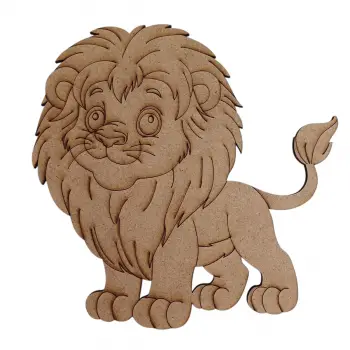Boyanabilir Ahşap Aslan Figürü 16x16 cm