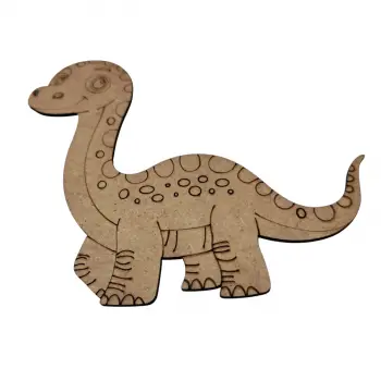 Boyanabilir Ahşap Dinazor Figürü Brontosaurus 17x14 cm