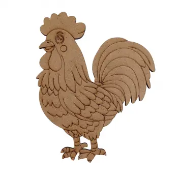 Boyanabilir Ahşap Horoz Figürü 15x12 cm