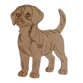 Boyanabilir Ahşap Köpek Figürü 15x12 cm